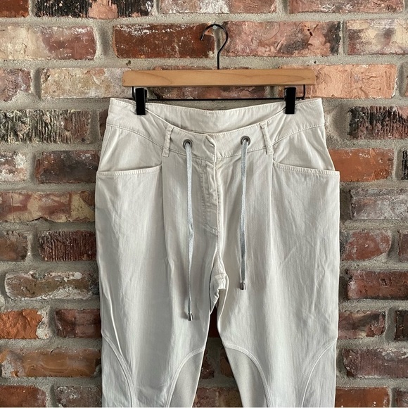 Gunex Brunello Cucinelli Cream Drawstring Riding Pants - Picture 3 of 13